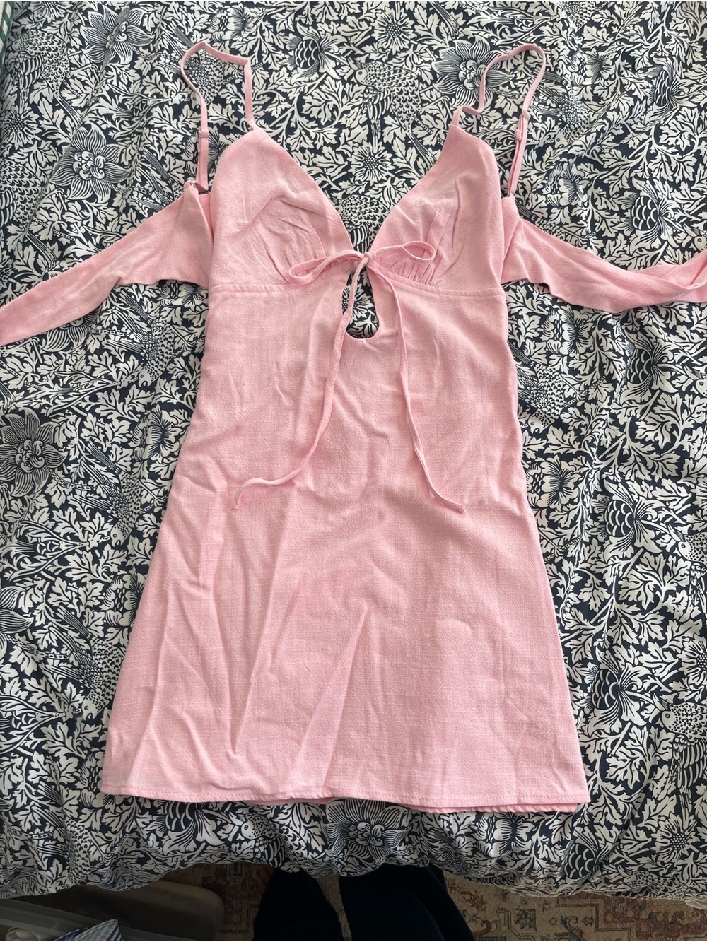 Peppermayo Light Pink Tie-Front Chemise Dress